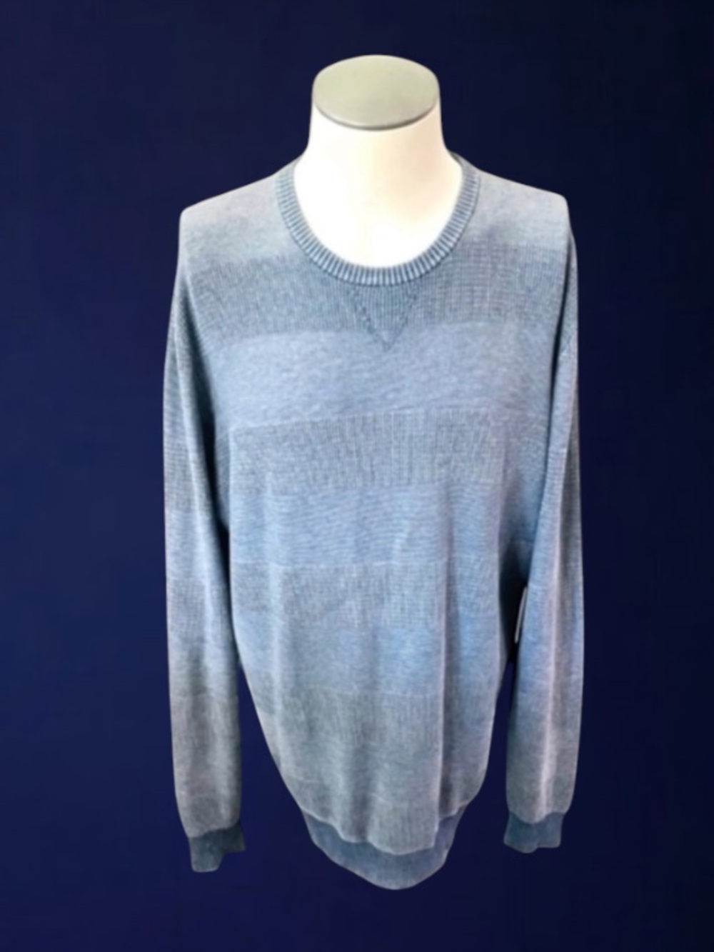 JOHNNIE-O Cotton Modal Distressed Pullover Sweater Size Large